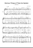 Glorious Things of Thee Are Spoken (Austria) - Piano in G Easy with Chords and Lyrics