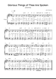 Glorious Things of Thee Are Spoken (Austria) - Piano in D Easy with Chords and Lyrics