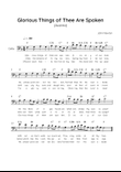 Glorious Things of Thee Are Spoken (Austria) - Cello in F Easy with Chords and Lyrics