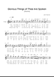 Glorious Things of Thee Are Spoken (Austria) - Flute in C Easy with Chords and Lyrics