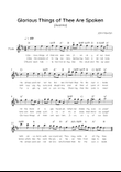 Glorious Things of Thee Are Spoken (Austria) - Flute in D Easy with Chords and Lyrics