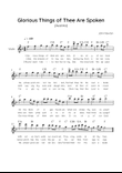 Glorious Things of Thee Are Spoken (Austria) - Violin in F Easy with Chords and Lyrics