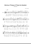 Glorious Things of Thee Are Spoken (Austria) - Voice Lead Sheet in C Easy with Chords and Lyrics