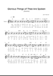 Glorious Things of Thee Are Spoken (Austria) - Voice Lead Sheet in G Easy with Chords and Lyrics