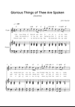 Glorious Things of Thee Are Spoken (Austria) - Flute with Piano in C Easy with Chords and Lyrics