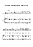 Glorious Things of Thee Are Spoken (Austria) - Flute with Piano in D Easy with Chords and Lyrics