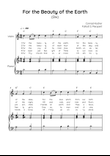 For the Beauty of the Earth (Dix) - Violin with Piano in C Easy with Chords and Lyrics