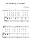 For the Beauty of the Earth (Dix) - Violin with Piano in D Easy with Chords and Lyrics
