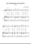 For the Beauty of the Earth (Dix) - Violin with Piano in F Easy with Chords and Lyrics