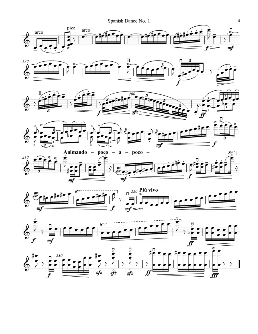 Spanish Dance No. 1, Danza from La vida breve, violin 1 part (solo part) by Fritz Kreisler Violin Solo - Digital Sheet Music page 4