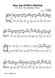 Jesu, Joy of Man's Desiring - J. S. Bach - Easy Intermediate Piano
