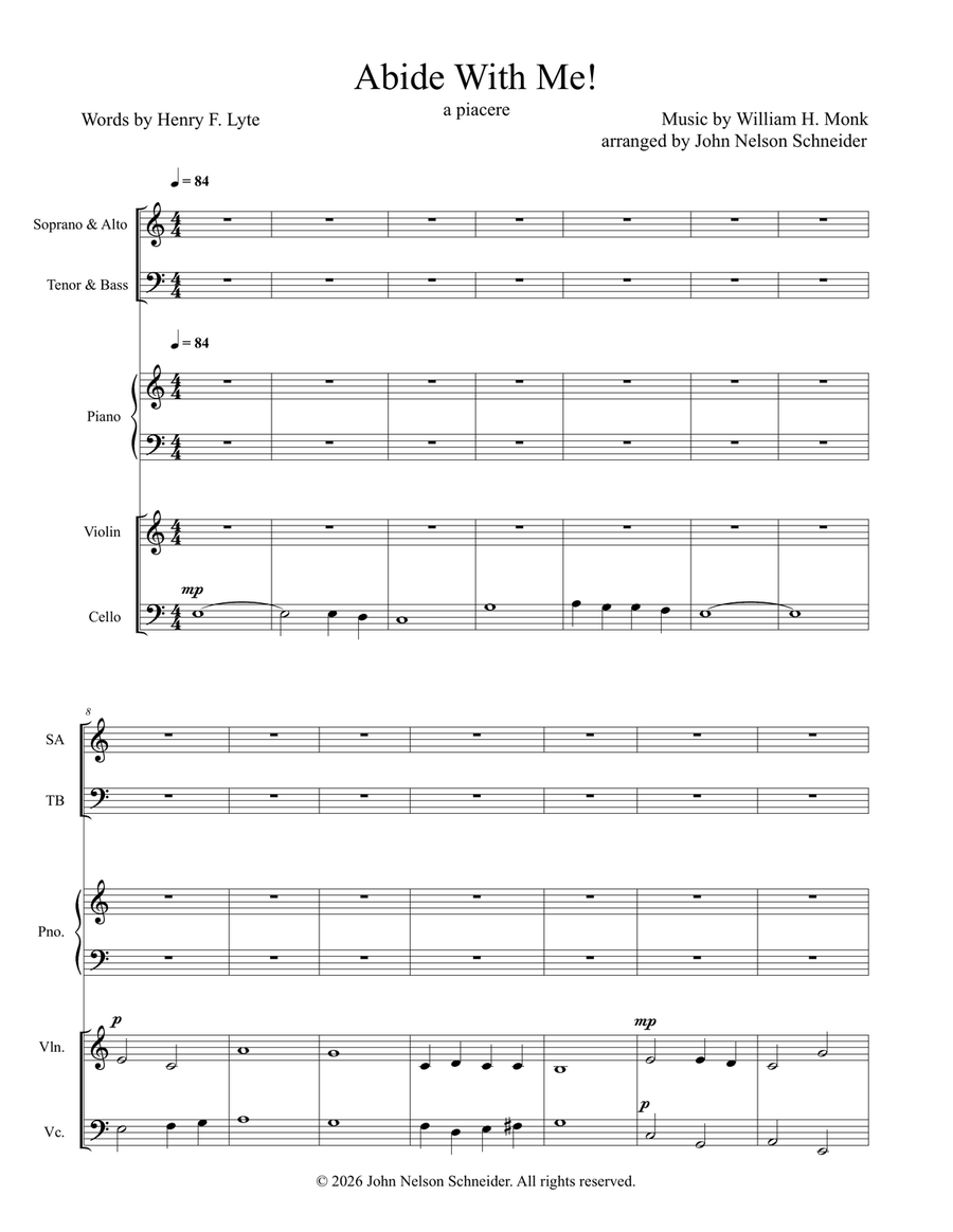 Abide With Me! Piano, Vocal - Digital Sheet Music page 2