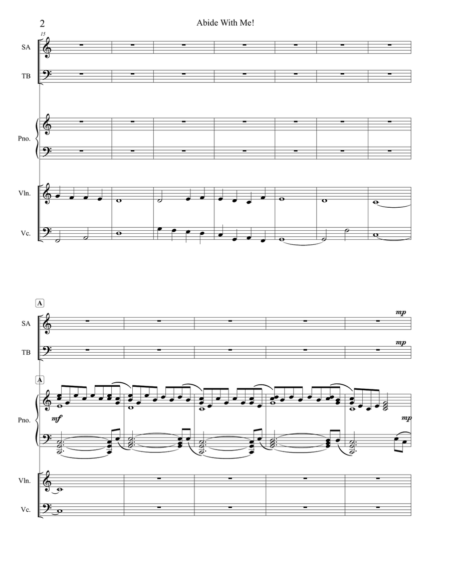 Abide With Me! Piano, Vocal - Digital Sheet Music page 3
