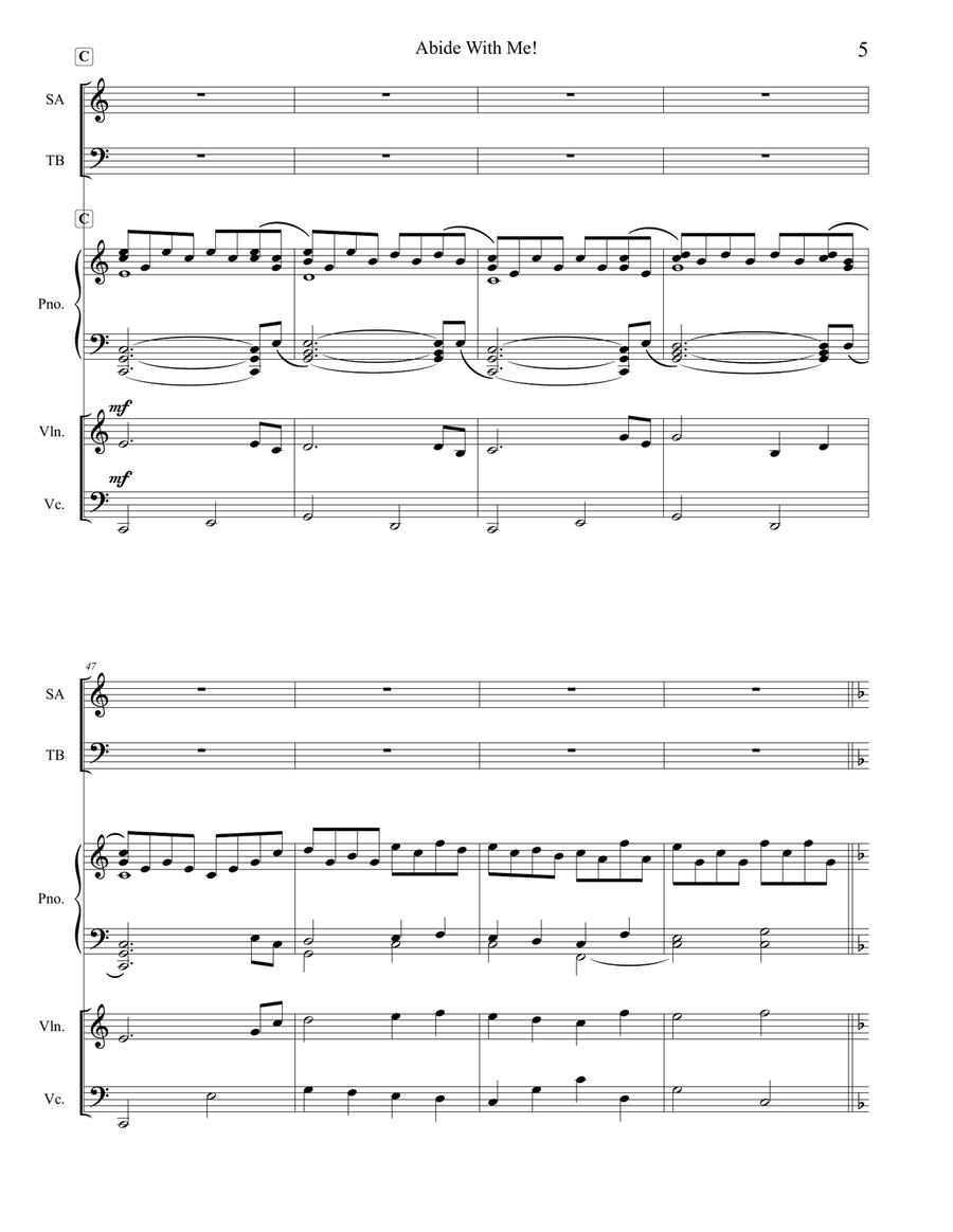 Abide With Me! Piano, Vocal - Digital Sheet Music page 6