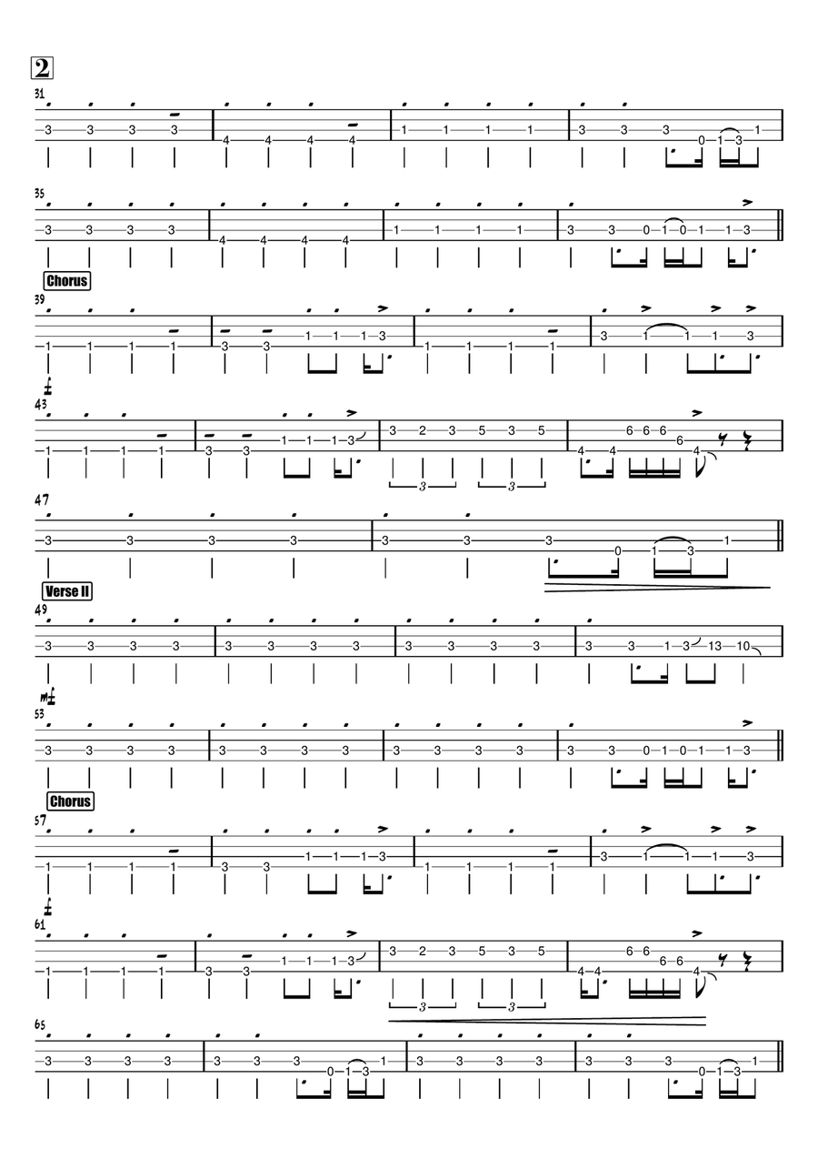 Eye Of The Tiger by Survivor Classical Guitar - Digital Sheet Music page 2