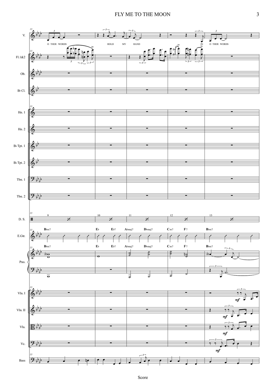 Fly Me To The Moon (In Other Words) by Tony Bennett Full Orchestra - Digital Sheet Music page 3