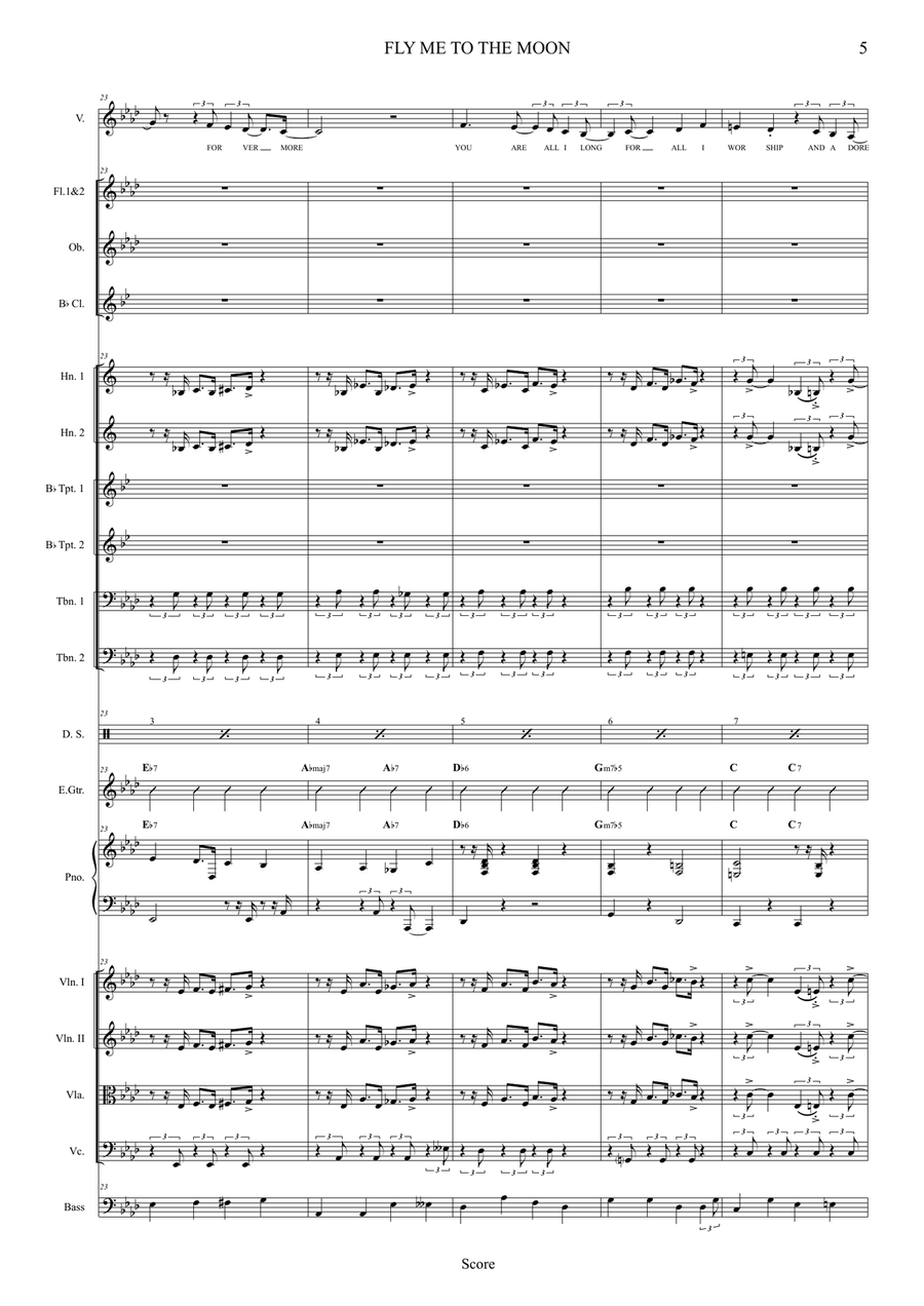 Fly Me To The Moon (In Other Words) by Tony Bennett Full Orchestra - Digital Sheet Music page 5