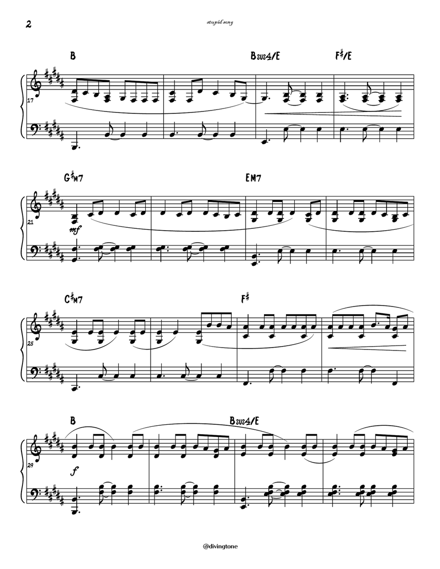 Stupid Song by Olivia Rodrigo Piano Solo - Digital Sheet Music page 2