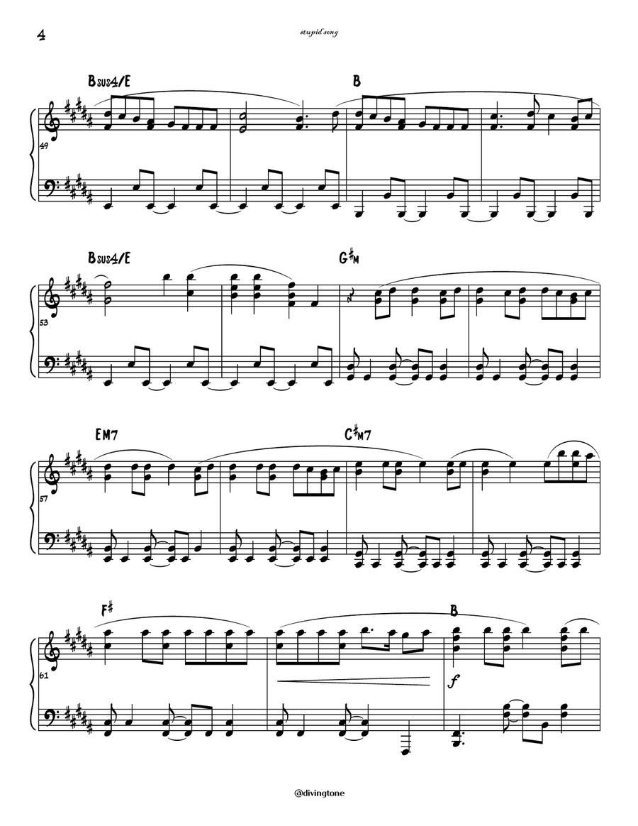 Stupid Song by Olivia Rodrigo Piano Solo - Digital Sheet Music page 4