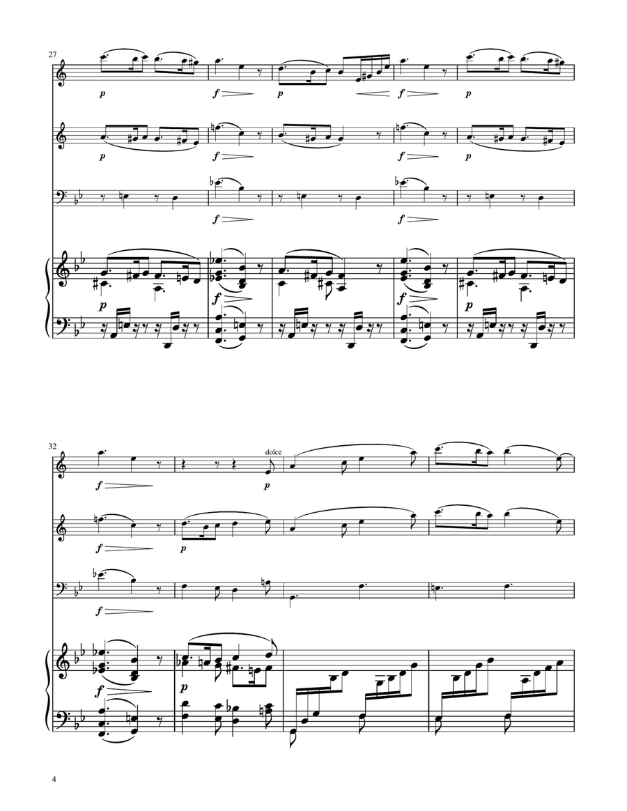 Sicilienne - Faure - Brass Trio w/ Piano by Gabriel Faure Brass Trio - Digital Sheet Music page 4