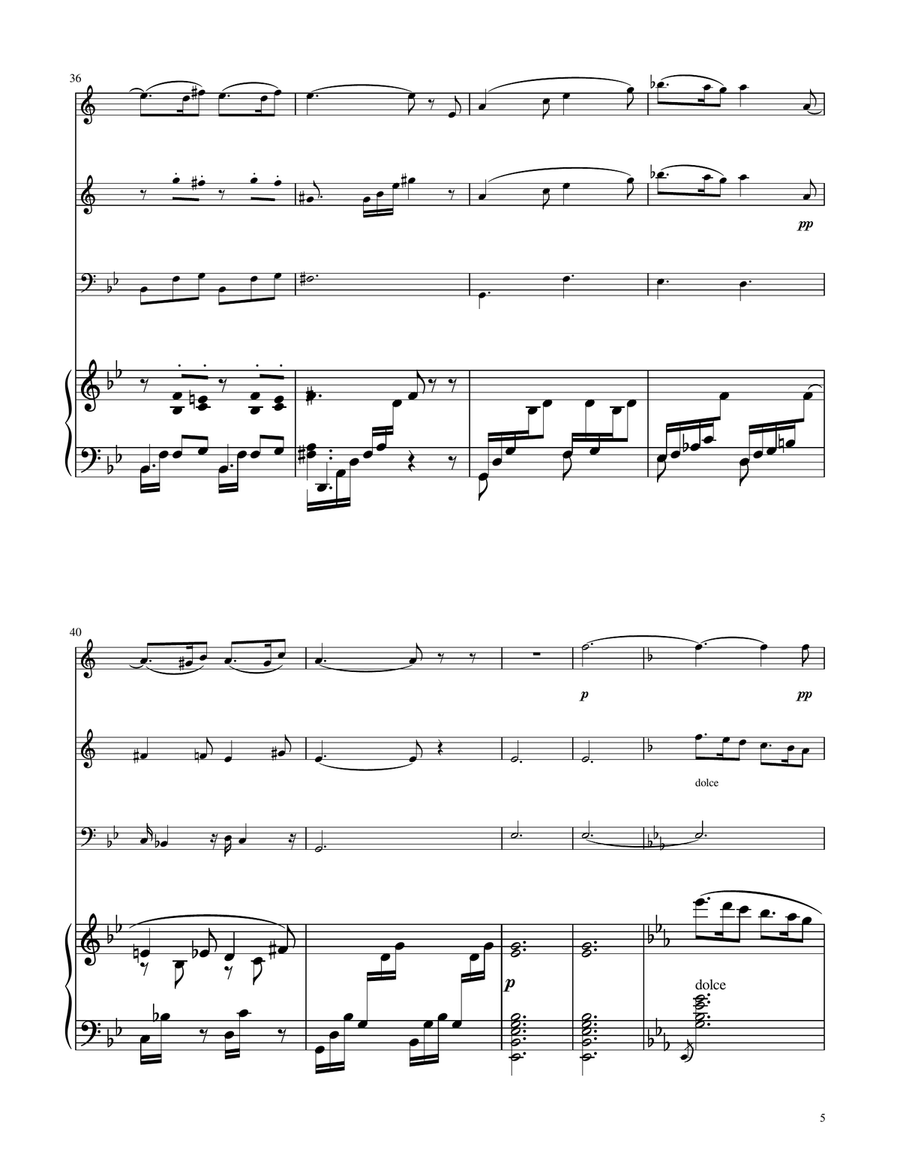 Sicilienne - Faure - Brass Trio w/ Piano by Gabriel Faure Brass Trio - Digital Sheet Music page 5