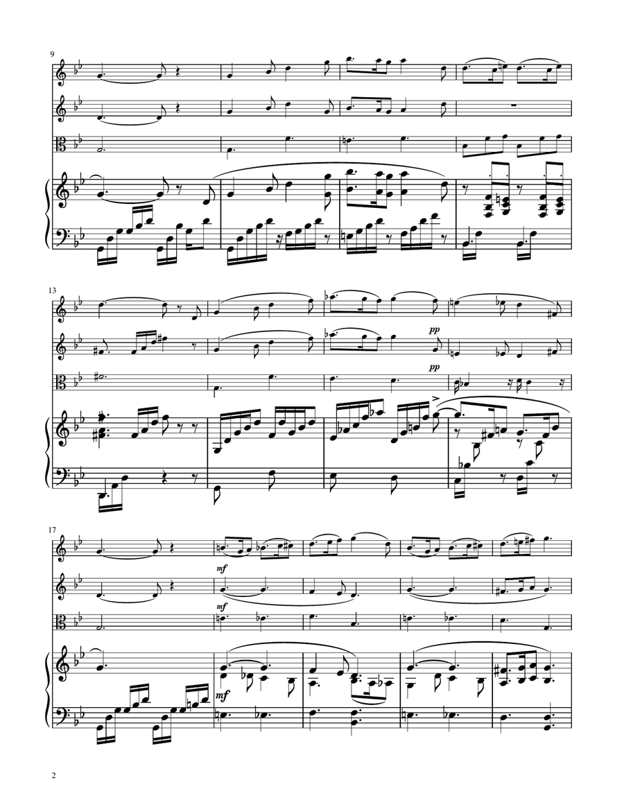 Sicilienne - Faure - String Trio w/ Piano by Gabriel Faure String Trio - Digital Sheet Music page 2