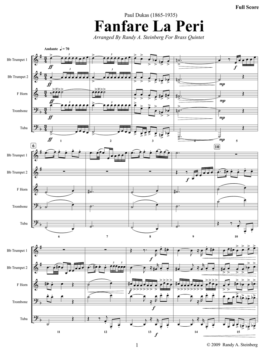 Fanfare La Peri by Paul Dukas Brass Ensemble - Digital Sheet Music page 3