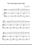 The Trees They do Grow High - Flute with Piano in G Easy with Chords and Lyrics