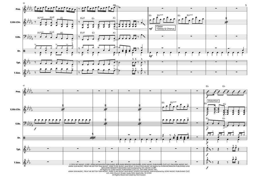 Shut Up And Dance by Walk the Moon Large Ensemble - Digital Sheet Music page 5