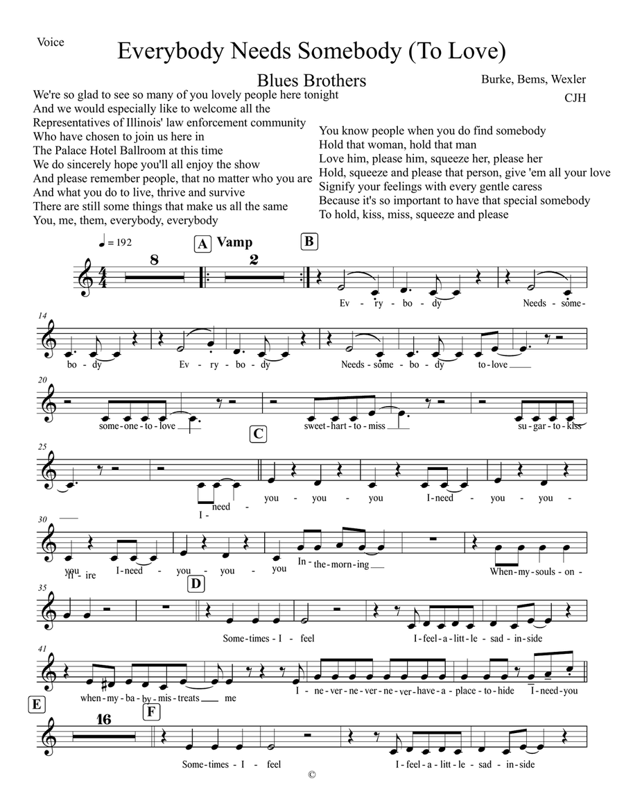 Everybody Needs Somebody To Love by The Blues Brothers Cover Band - Digital Sheet Music page 2