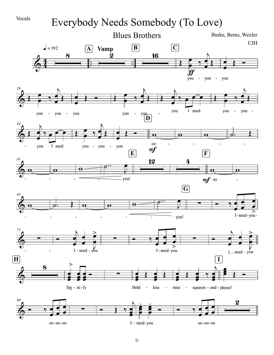 Everybody Needs Somebody To Love by The Blues Brothers Cover Band - Digital Sheet Music page 4