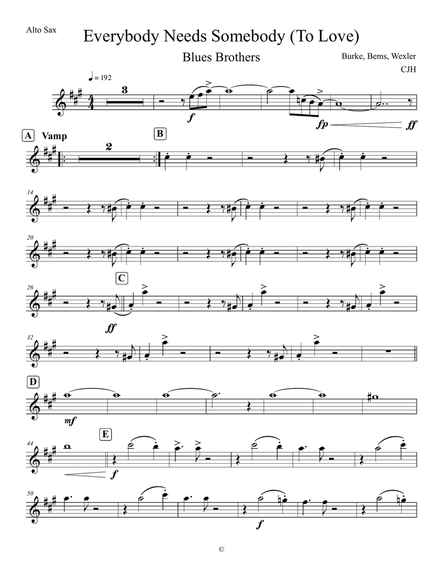 Everybody Needs Somebody To Love by The Blues Brothers Cover Band - Digital Sheet Music page 6