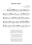 Old Dan Tucker - Trumpet in Eb Easy with Chords and Lyrics