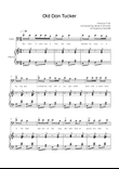 Old Dan Tucker - Cello with Piano in C Easy with Chords and Lyrics