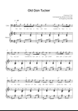 Old Dan Tucker - Cello with Piano in F Easy with Chords and Lyrics