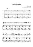Old Dan Tucker - Flute with Piano in F Easy with Chords and Lyrics