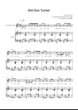 Old Dan Tucker - Trumpet with Piano in F Easy with Chords and Lyrics