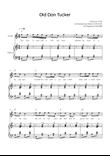 Old Dan Tucker - Violin with Piano in C Easy with Chords and Lyrics