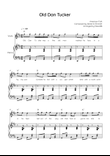 Old Dan Tucker - Violin with Piano in D Easy with Chords and Lyrics
