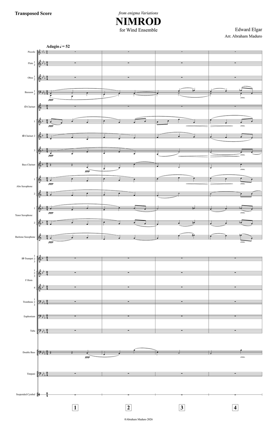 Nimrod (from Enigma Variations) – Arranged for Wind Ensemble by Edward Elgar Concert Band - Digital Sheet Music page 2
