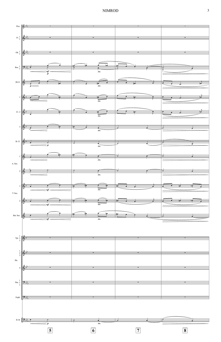 Nimrod (from Enigma Variations) – Arranged for Wind Ensemble by Edward Elgar Concert Band - Digital Sheet Music page 3