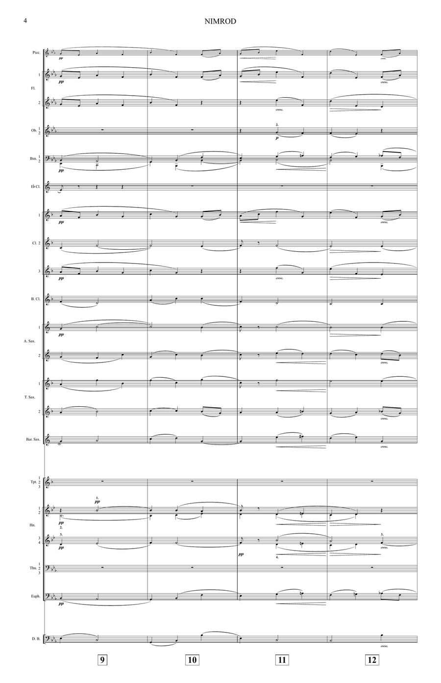 Nimrod (from Enigma Variations) – Arranged for Wind Ensemble by Edward Elgar Concert Band - Digital Sheet Music page 4
