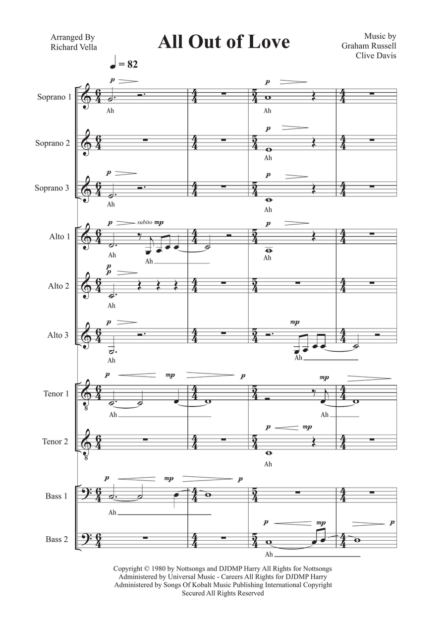 All Out Of Love by Air Supply SSAATTBB - Digital Sheet Music page 2