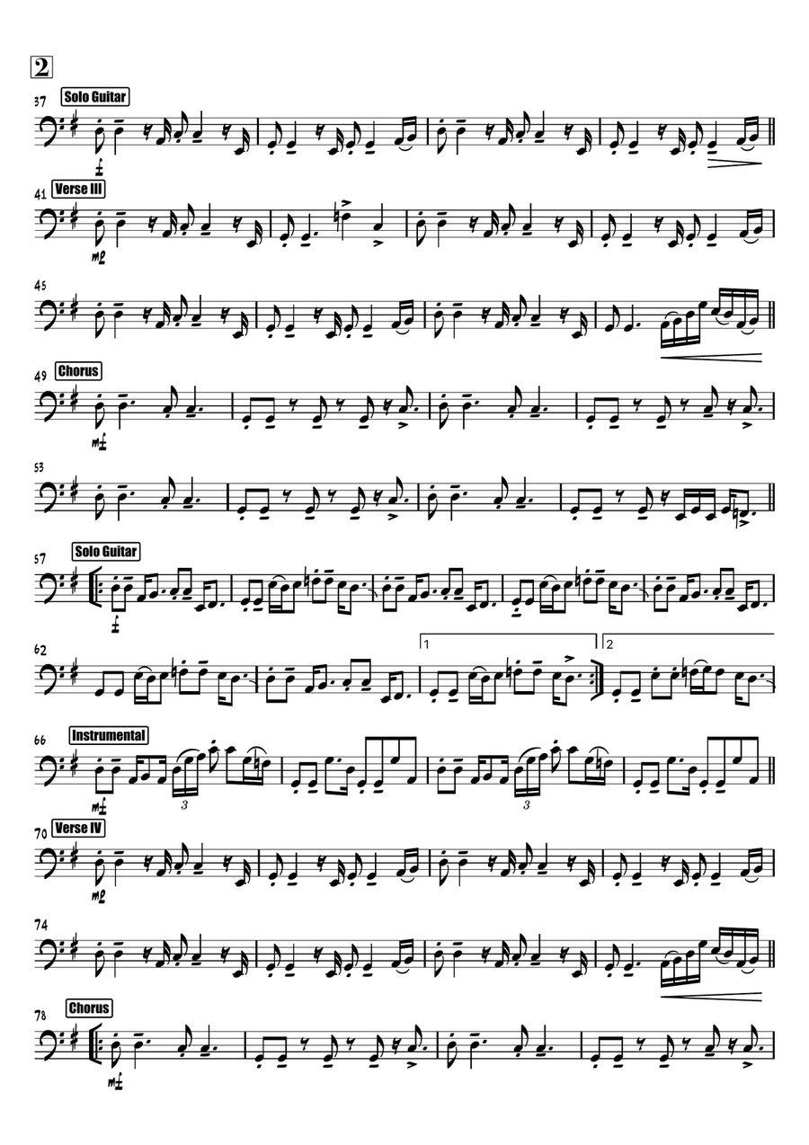 Sweet Home Alabama by Lynyrd Skynyrd Acoustic Guitar - Digital Sheet Music page 2