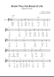 Break Thou the Bread of Life (Bread of Life) - Voice Lead Sheet in D Easy with Chords and Lyrics