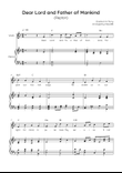 Dear Lord and Father of Mankind (Repton) - Violin with Piano in F Easy with Chords and Lyrics