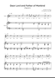 Dear Lord and Father of Mankind (Repton) - Violin with Piano in C Easy with Chords and Lyrics
