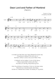 Dear Lord and Father of Mankind (Repton) - Violin in G Easy with Chords and Lyrics