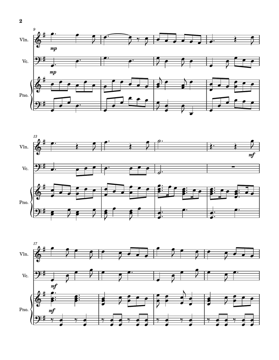 Joy to the World (Piano Trio): Violin, Cello and Piano by John A. Dempsey Piano Trio - Digital Sheet Music page 6