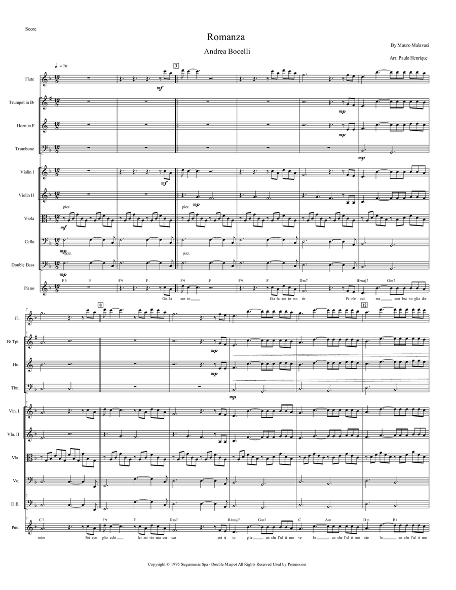 Romanza by Andrea Bocelli Chamber Music - Digital Sheet Music page 2